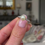 ON HOLD | Antique, Belle Époque natural pearl & diamond ring