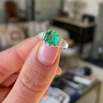 Art Deco, emerald & diamond ring