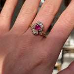 Belle Époque, 18ct gold, pink sapphire and diamond fancy cluster ring