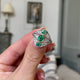 Art Deco, French, platinum, emerald and diamond ring