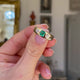 Antique emerald and diamond three stone gypsy ring, 18ct yellow gold