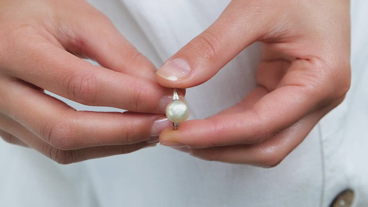 Art Deco, platinum, natural saltwater pearl and diamond ring