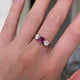 Edwardian, 18ct gold, platinum, ruby and diamond three-stone ring